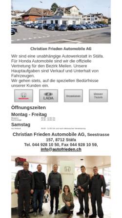 Vorschau der mobilen Webseite www.autofrieden.ch, Christian Frieden Automobile AG