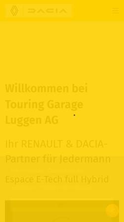 Vorschau der mobilen Webseite www.touringgarage-luggen.ch, Touring-Garage Luggen AG