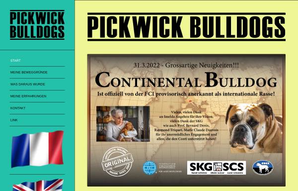Vorschau von pickwick-bulldogs.ch, Pickwick Continental Bulldogs