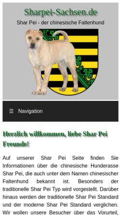 Vorschau der mobilen Webseite www.sharpei-sachsen.de, Shar Pei Sachsen