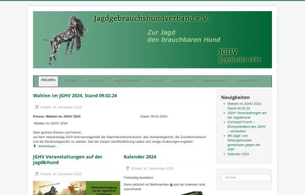 Vorschau von www.jghv.de, Jagdgebrauchshundverband e.V.