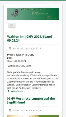 Vorschau der mobilen Webseite www.jghv.de, Jagdgebrauchshundverband e.V.