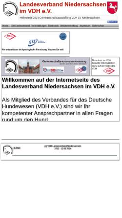 Vorschau der mobilen Webseite www.vdh-landesverband-niedersachsen.de, Landesverband Niedersachsen im VDH