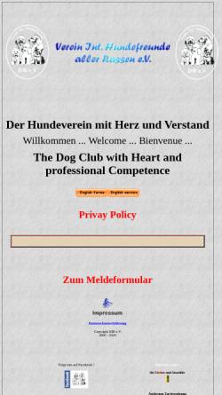 Vorschau der mobilen Webseite www.ihr-ncv.de, Verein Internationaler Hundefreunde aller Rassen e.V.