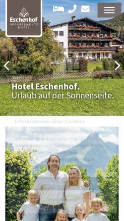 Vorschau der mobilen Webseite www.eschenhof.com, Hotel Eschenhof