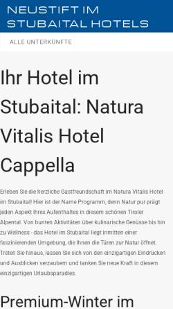 Vorschau der mobilen Webseite www.hotel-cappella.com, Hotel Capella