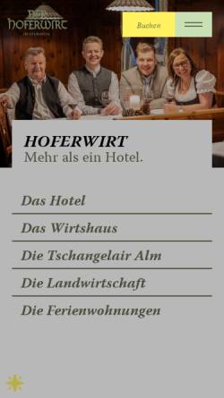 Vorschau der mobilen Webseite www.hoferwirt.at, Hotel Hoferwirt
