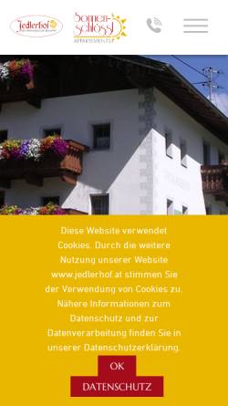 Vorschau der mobilen Webseite www.jedlerhof.at, Jedlerhof