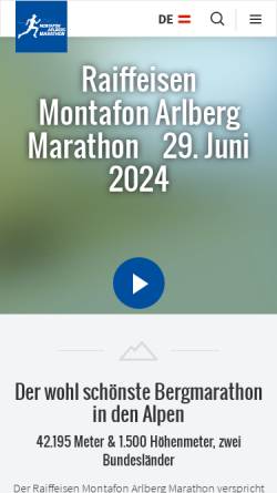 Vorschau der mobilen Webseite www.montafon-arlberg-marathon.com, Montafon-Arlberg-Marathon