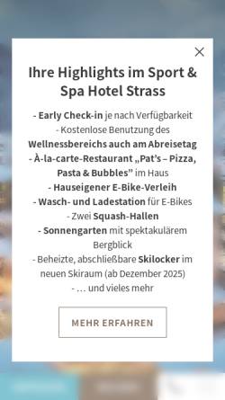 Vorschau der mobilen Webseite www.hotelstrass.com, Sporthotel Strass