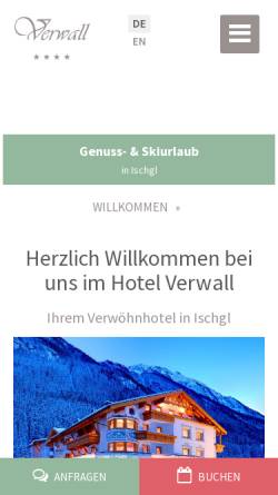 Vorschau der mobilen Webseite www.hotel-verwall.at, Hotel Verwall