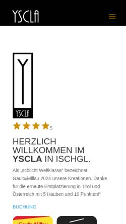 Vorschau der mobilen Webseite www.yscla.at, Hotel Yscla