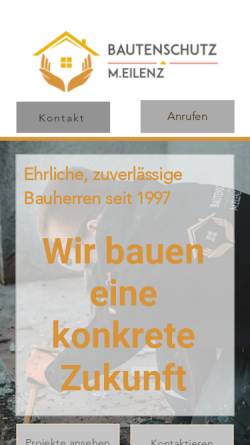 Vorschau der mobilen Webseite www.dachschutz.de, M. Eilenz - Bautenschutz
