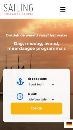 Vorschau der mobilen Webseite www.sailing.nl, Holland Zeil Charters