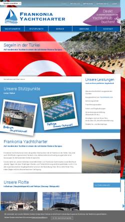 Vorschau der mobilen Webseite www.frankonia-yachtcharter.de, Frankonia Yachtcharter