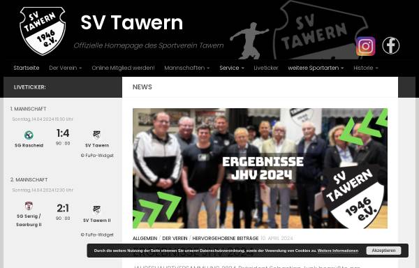 Vorschau von www.sv-tawern.de, SV Tawern 1946 e.V.