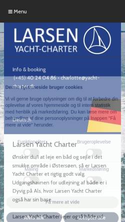 Vorschau der mobilen Webseite www.yacht-charter.dk, Larsen Yacht Charter, Bent Larsen