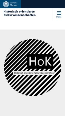 Vorschau der mobilen Webseite www.hok.uni-saarland.de, Koordinationsstelle 