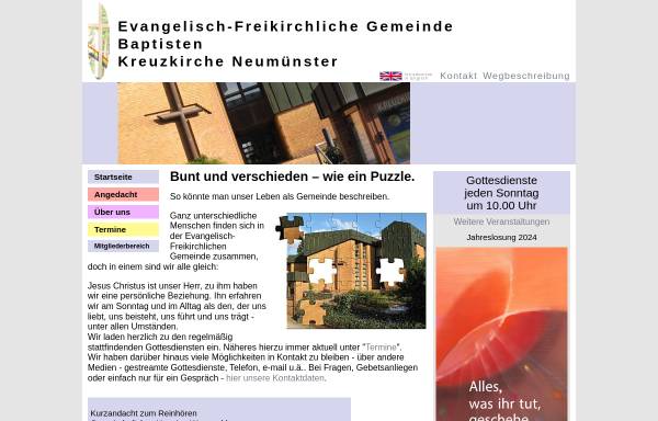 Vorschau von www.kreuzkirche-nms.de, Kreuzkirche Neumünster