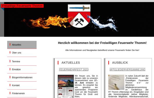 Vorschau von www.feuerwehr-thomm.de, Freiwillige Feuerwehr Thomm