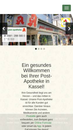 Vorschau der mobilen Webseite www.post-apotheke-kassel.de, Post-Apotheke