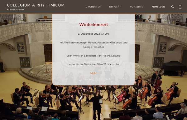 Vorschau von www.collegium-a-rhythmicum.de, Collegium a Rhythmicum Karlsruhe