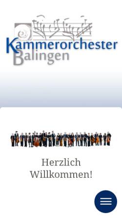 Vorschau der mobilen Webseite www.kammerorchester-balingen.de, Kammerorchester Balingen e.V.