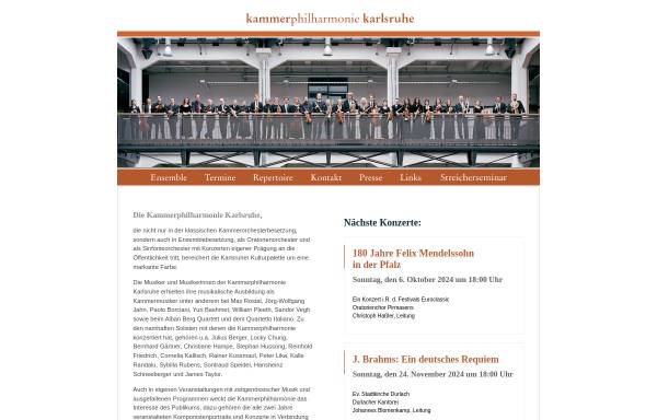 Vorschau von www.kammerphilharmonie-karlsruhe.de, Kammerphilharmonie Karlsruhe
