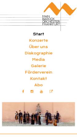 Vorschau der mobilen Webseite www.main-barockorchester.de, Main Barockorchester