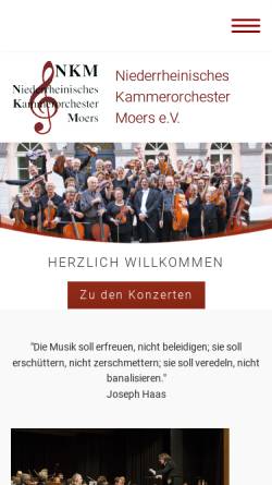 Vorschau der mobilen Webseite nkm-moers.de, Niederrheinisches Kammerorchester Moers