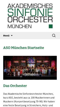 Vorschau der mobilen Webseite www.asomuenchen.de, Akademisches Sinfonieorchester München e.V.