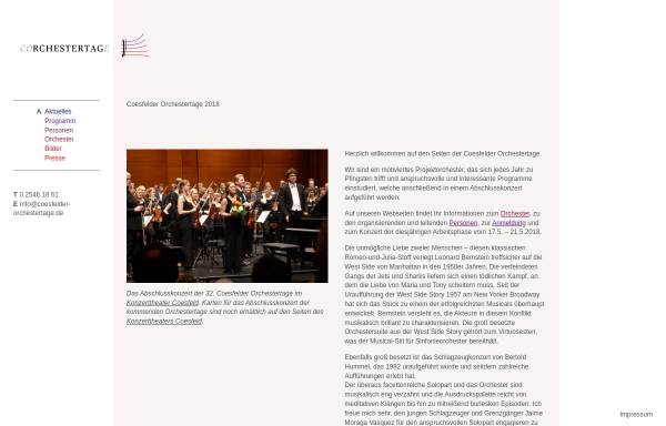 Vorschau von www.coesfelder-orchestertage.de, Coesfelder Orchestertage