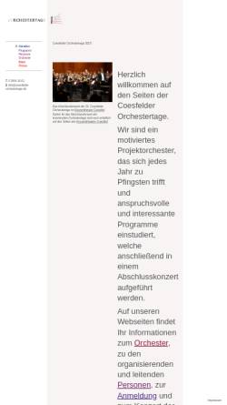 Vorschau der mobilen Webseite www.coesfelder-orchestertage.de, Coesfelder Orchestertage