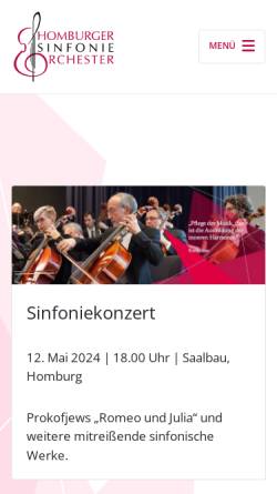 Vorschau der mobilen Webseite www.hkso.de, HKSO Homburger Kammer Sinfonieorchester