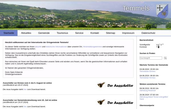 Vorschau von www.temmels.de, Temmels an der Mosel