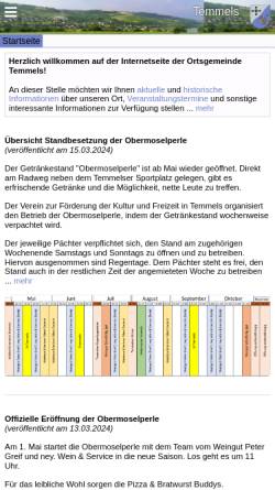 Vorschau der mobilen Webseite www.temmels.de, Temmels an der Mosel