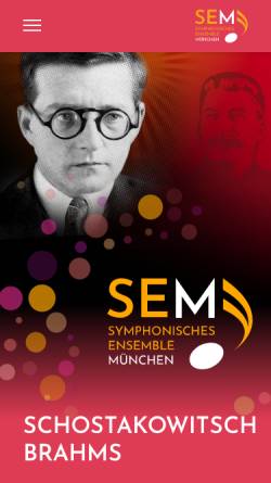 Vorschau der mobilen Webseite www.sem-muenchen.de, Symphonisches Ensemble München e.V.