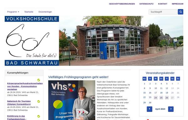 Vorschau von www.vhs-bad-schwartau.de, Volkshochschule Bad Schwartau