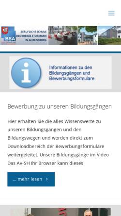 Vorschau der mobilen Webseite www.bsahrensburg.de, Berufliche Schule