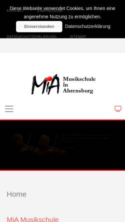 Vorschau der mobilen Webseite www.mia-musikschule.de, MIA - Musikschule in Ahrensburg