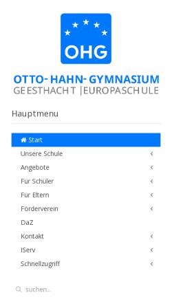 Vorschau der mobilen Webseite www.ohg-geesthacht.de, Otto-Hahn-Gymnasium