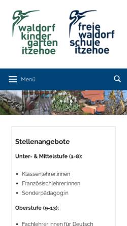 Vorschau der mobilen Webseite www.waldorfschule-itzehoe.de, Freie Waldorfschule