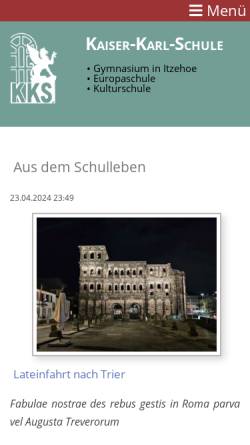 Vorschau der mobilen Webseite www.kks-itzehoe.de, Kaiser-Karl-Schule