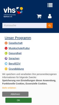 Vorschau der mobilen Webseite www.vhs-itzehoe.de, Volkshochschule Itzehoe e.V.