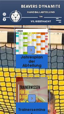 Vorschau der mobilen Webseite www.handball-erleben.de, Handballabteilung Vfl Geesthacht
