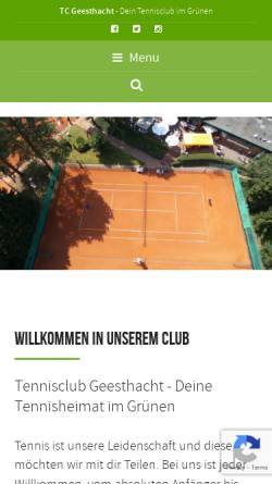 Vorschau der mobilen Webseite www.tcgeesthacht.de, Tennis-Club Geesthacht von 1980 e. V.