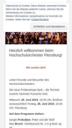 Vorschau der mobilen Webseite hochschulorchester-flensburg.de, Hochschulorchester Flensburg e.V.