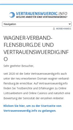 Vorschau der mobilen Webseite www.wagner-verband-flensburg.de, Richard Wagner Verband