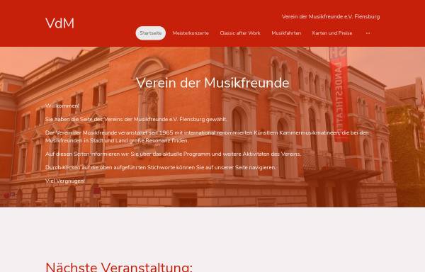 Vorschau von www.musikfreunde-flensburg.de, Verein der Musikfreunde e.V. Flensburg
