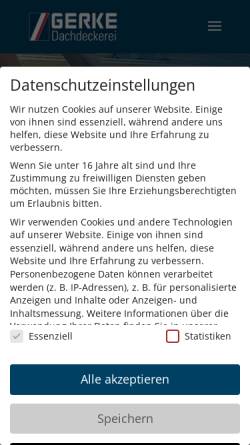 Vorschau der mobilen Webseite www.gerke-dach.de, Dachdeckerei Gerke